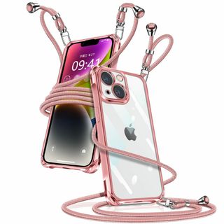 【サイズ:iPhone14_色:ローズゴールド】iPhone 14 ケース クリ(その他)