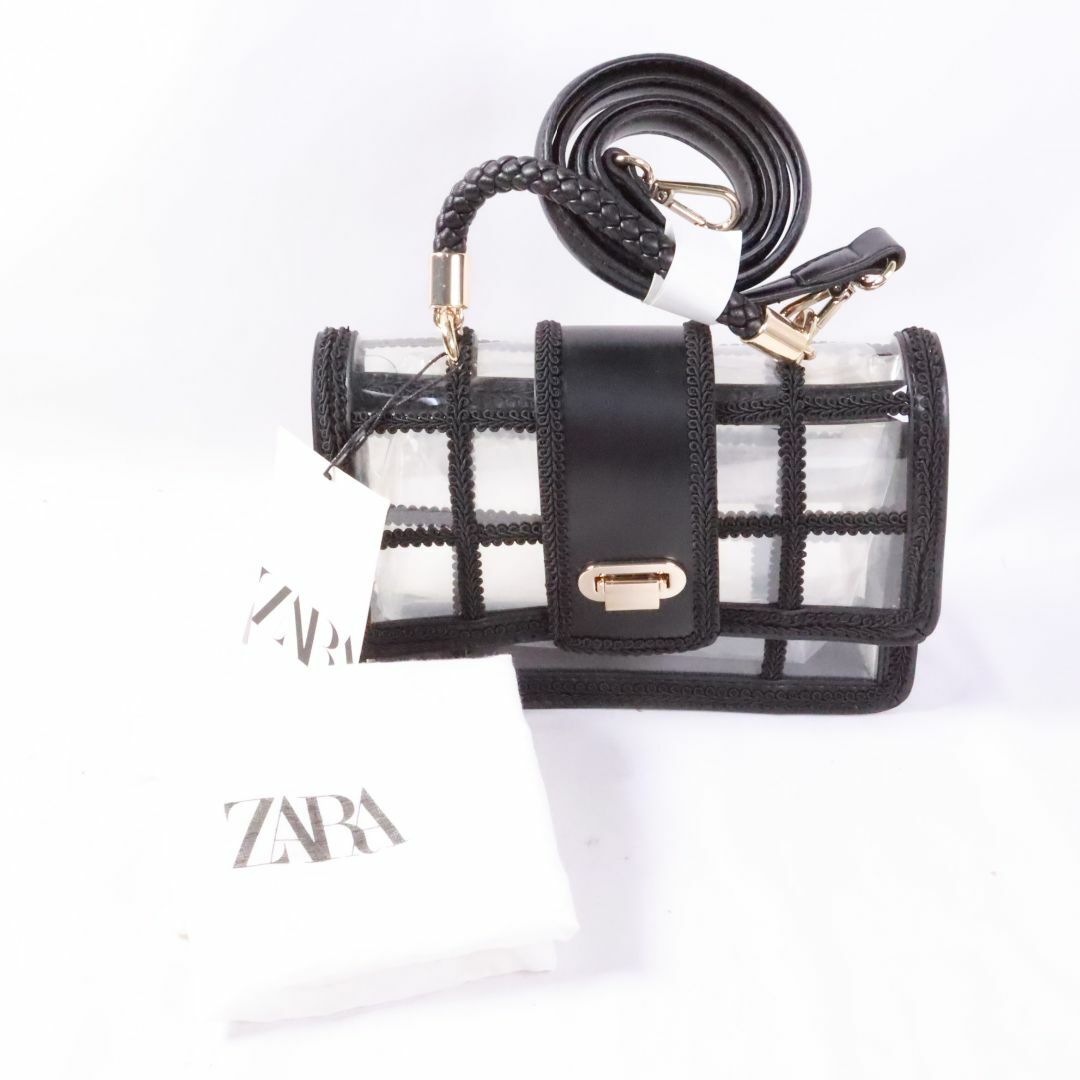 ZARA(ザラ)のZARA   ザラ　チェックバック　黒　透明　タグ付き レディースのバッグ(ショルダーバッグ)の商品写真