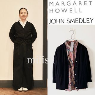 マーガレットハウエル(MARGARET HOWELL)の新品タグ付 マーガレットハウエル×ジョンスメドレー メリノカーディガン 4.8万(カーディガン)