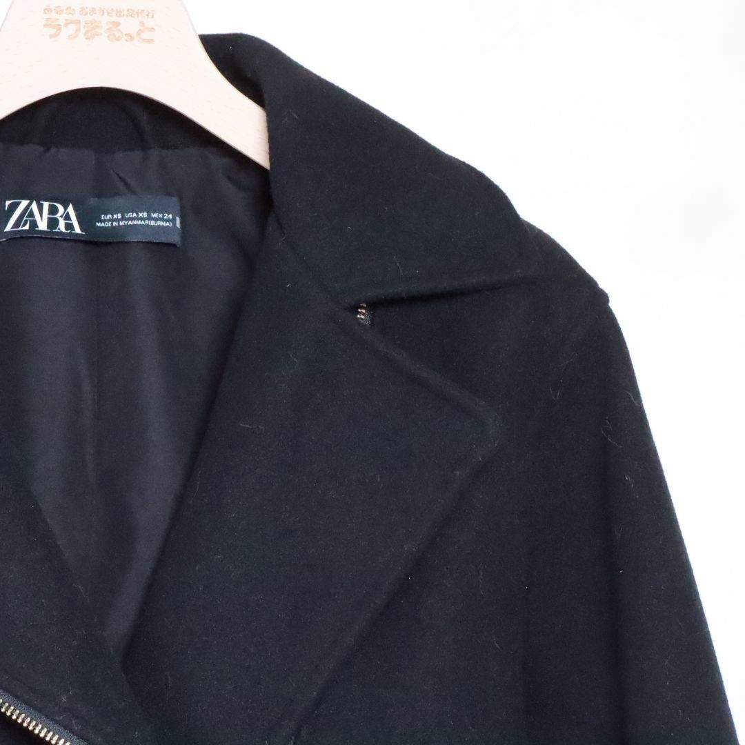 ZARA(ザラ)のZARA   ザラ　ライダースジャケット　黒　XS レディースのジャケット/アウター(ライダースジャケット)の商品写真