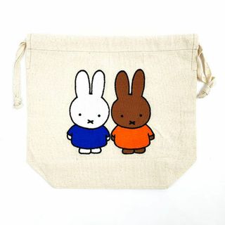 ミッフィー(miffy)のミッフィー miffy 巾着 刺繍 ミッフィー＆メラニー 小物入れ 巾着袋(弁当用品)