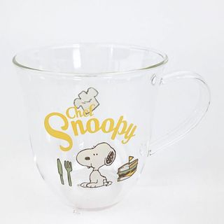 スヌーピー(SNOOPY)のスヌーピー 耐熱ガラスマグ （ワンポイントシェフスヌーピー） ガラスコップ キッチン SNOOPY(マグカップ)