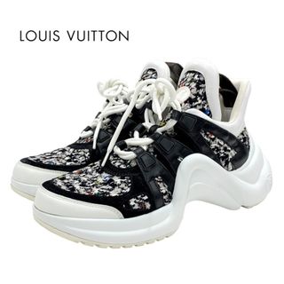 ルイヴィトン(LOUIS VUITTON)のルイヴィトン LOUIS VUITTON アークライトライン スニーカー 靴 シューズ スパンコール ツイード ブラック ホワイト(スニーカー)