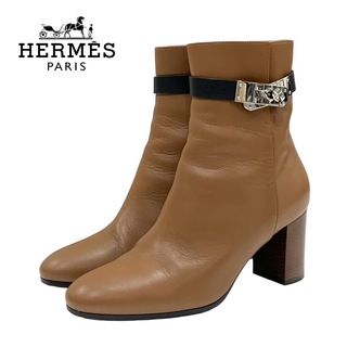 エルメス(Hermes)のエルメス HERMES サンジェルマン ブーツ ショートブーツ 靴 シューズ ケリー金具 レザー ブラウン(ブーツ)