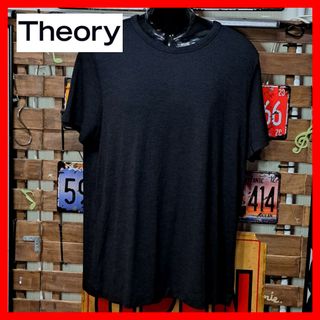 セオリー(theory)のセオリー　レーヨン　半袖Tシャツ　シンプル　ブラック　黒　XXL(Tシャツ/カットソー(半袖/袖なし))