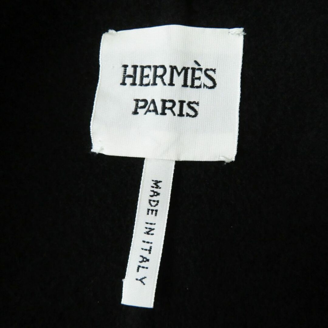 Hermes(エルメス)の極美品◎イタリア製 HERMES エルメス レディース シェアードミンク切替 カシミヤ100％ セリエボタン ノースリーブコート／ベスト 紺×黒 36 レディースのジャケット/アウター(その他)の商品写真