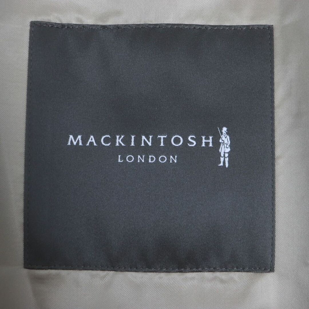 MACKINTOSH(マッキントッシュ)の極美品▼MACKINTOSH LONDON マッキントッシュロンドン チェック柄 ロゴ入りボタン ライナー付き トレンチコート 茶 L メンズ 日本製 正規品 メンズのジャケット/アウター(トレンチコート)の商品写真