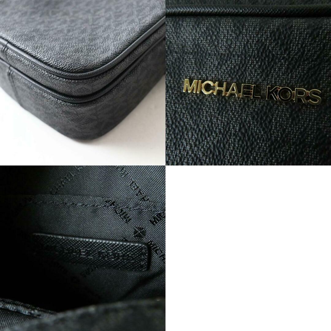 Michael Kors(マイケルコース)の未使用品◎MICHAEL MICHAEL KORS マイケルコース JET SET GIRLS NS チェーン クロスボディ コーテッドキャンバス ミディアムバッグ 黒灰 袋 レディースのバッグ(ショルダーバッグ)の商品写真