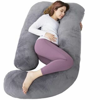 【色: グレー】AMCATON 妊婦用 抱き枕 クッション 妊婦さんへのプレゼン(枕)