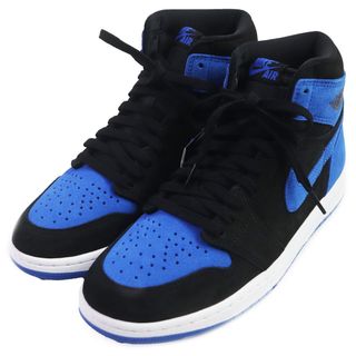 ナイキ(NIKE)の未使用品 NIKE ナイキ D25485-042 AIR JORDAN 1 RETRO HIGH OG Royal Reimagined エアジョーダン1 レトロ ハイ スウェードレザー ハイカットスニーカー ブラック ブルー 26.5cm メンズ(スニーカー)