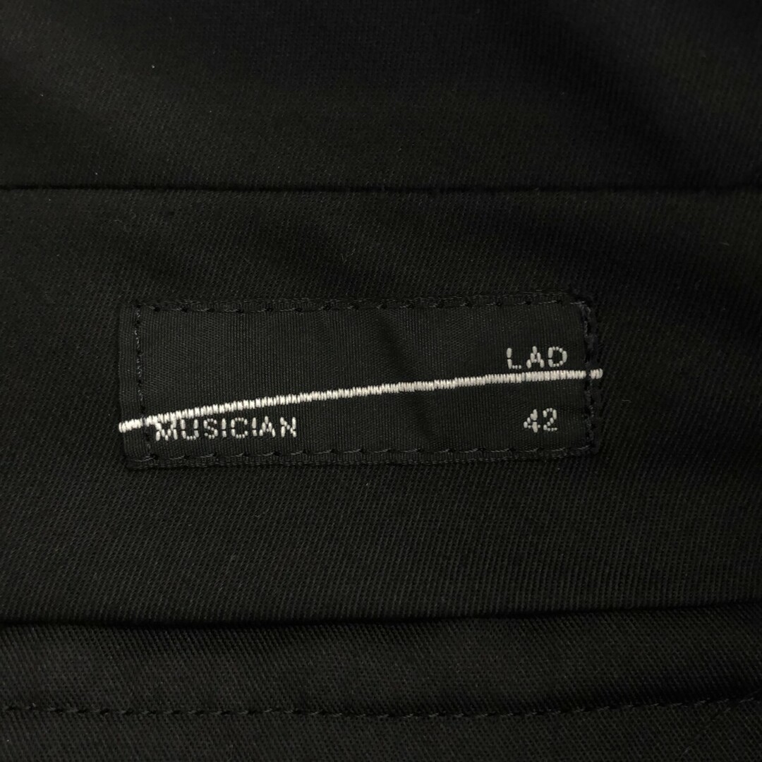 LAD MUSICIAN(ラッドミュージシャン)のLAD MUSICIAN ラッドミュージシャン 20SS 2TUCK TAPERED WIDE SLACKS ストライプ ワイドスラックスパンツ 2120-596 ブラック 42 メンズのパンツ(スラックス)の商品写真