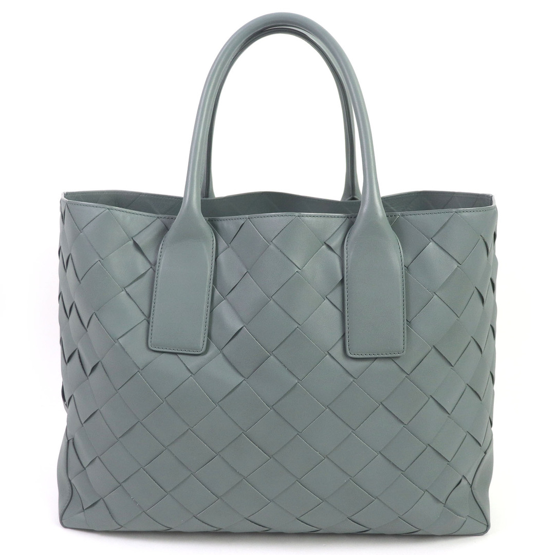 美品 BOTTEGAVENETA ボッテガヴェネタ 629888 イントレチャート ポーチ付き レザートートバッグ ブルーグレー系 保存袋付き イタリア製 メンズ