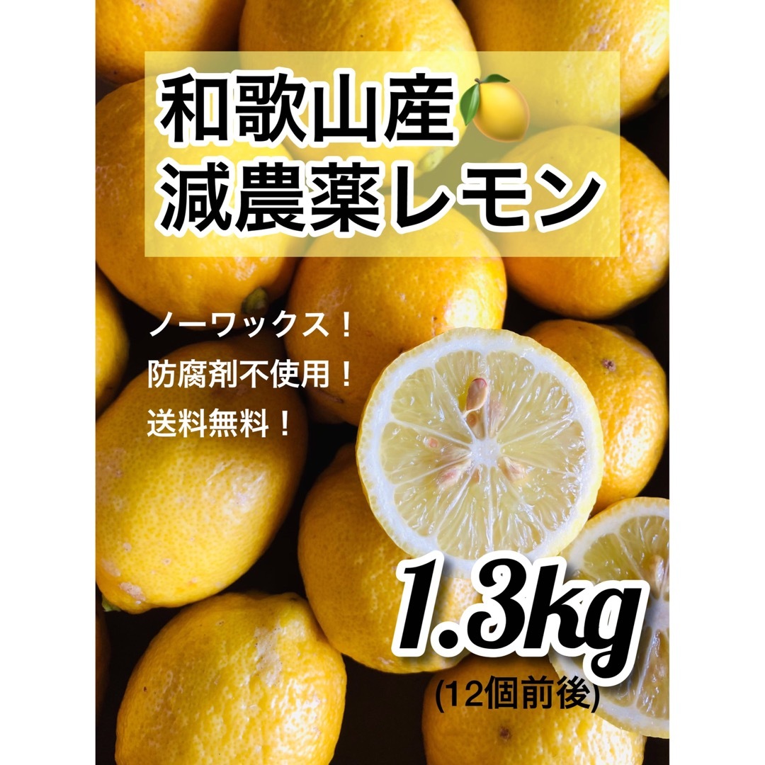 和歌山産　減農薬レモン ノーワックス　1.3kg(12個前後) 訳あり品 食品/飲料/酒の食品(フルーツ)の商品写真