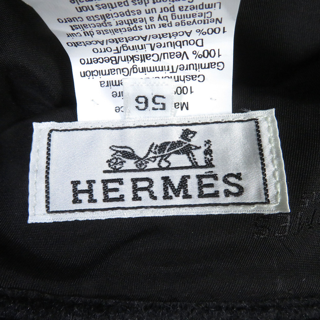 Hermes(エルメス)の極美品 HERMES エルメス ジップデザイン カシミヤ100％ バケットハット 帽子 ハット ブラック 56 フランス製 正規品 メンズ メンズの帽子(ハット)の商品写真