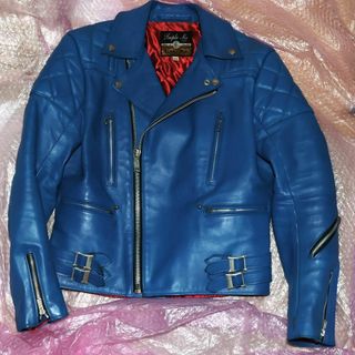 シックスシックスシックス ライダースジャケット(メンズ)(ブルー