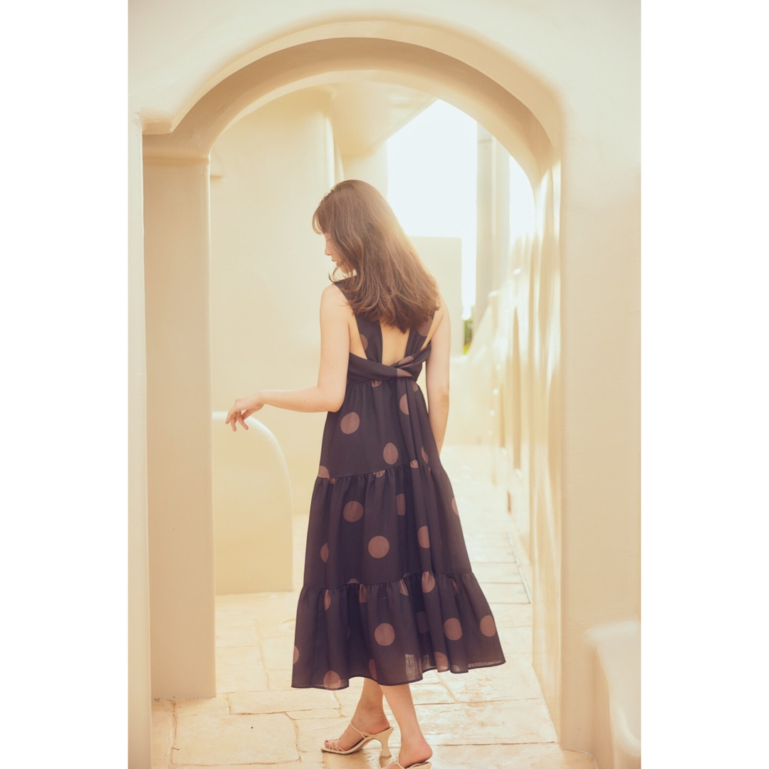 Her lip to(ハーリップトゥ)のHerlipto Polka Dot Open Back Dress  Sサイズ レディースのワンピース(ロングワンピース/マキシワンピース)の商品写真