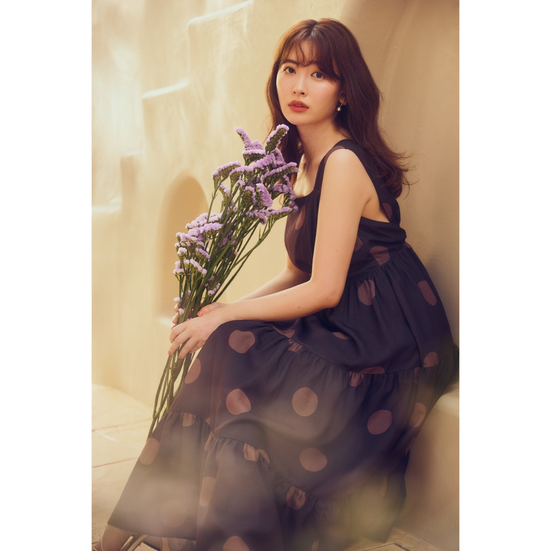 Her lip to(ハーリップトゥ)のHerlipto Polka Dot Open Back Dress  Sサイズ レディースのワンピース(ロングワンピース/マキシワンピース)の商品写真