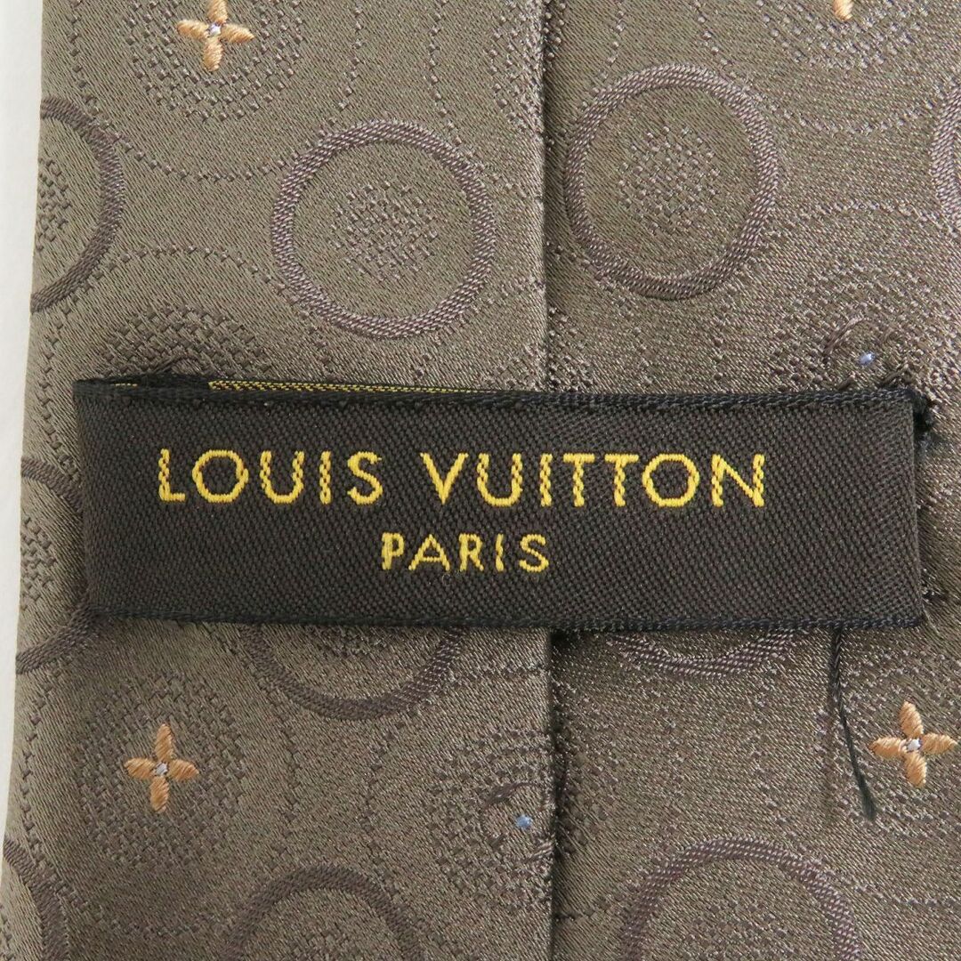 LOUIS VUITTON(ルイヴィトン)の極美品□LOUIS VUITTON/ルイヴィトン モノグラムフラワー サークル エンブロイダリー シルク100％ ネクタイ/レギュラータイ ブラウン 伊製 メンズのファッション小物(ネクタイ)の商品写真