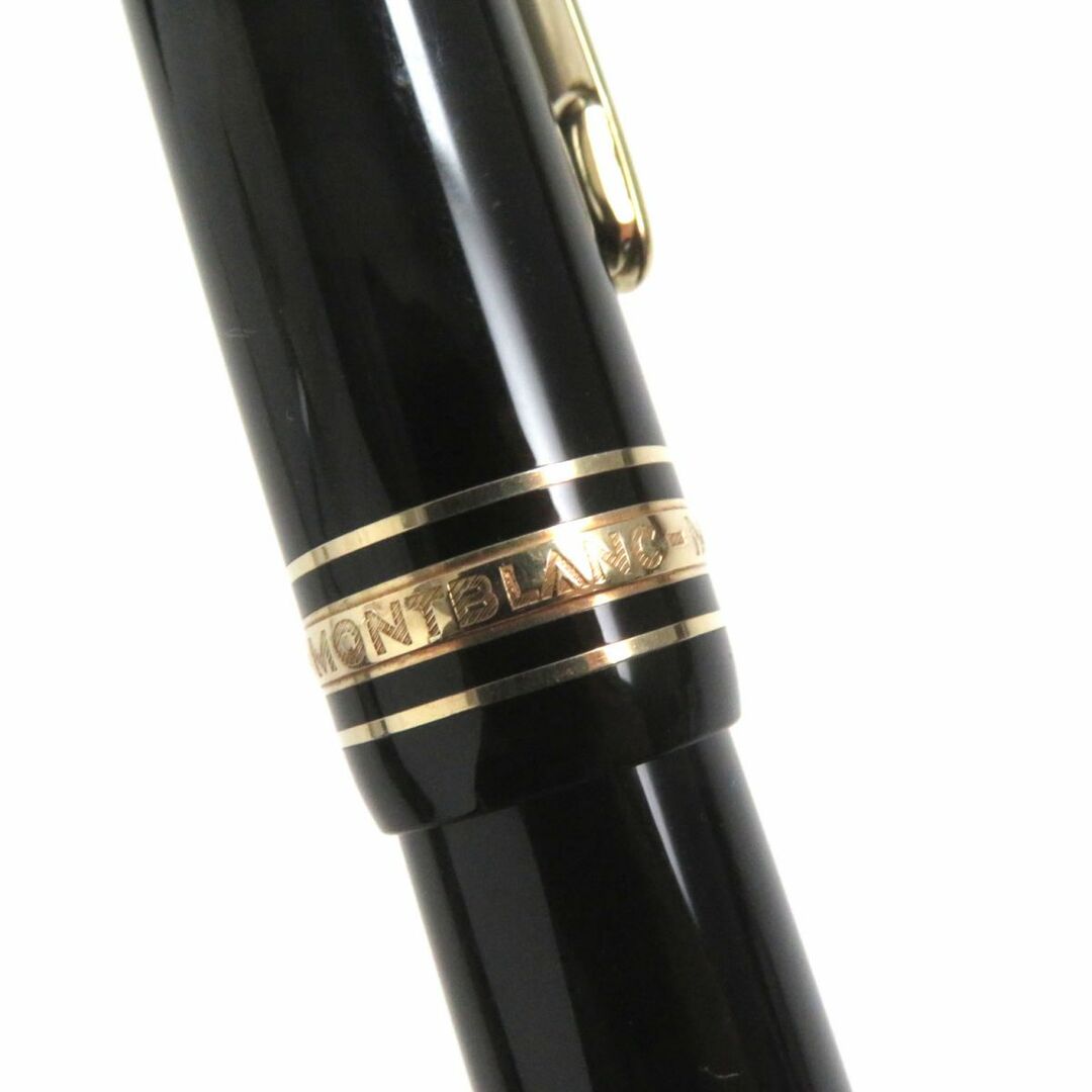 MONTBLANC(モンブラン)の美品▼MONTBLANC モンブラン マイスターシュテュック 146 ホワイトスター ペン先18K 万年筆 ブラック×ゴールド Bニブ ドイツ製 インテリア/住まい/日用品の文房具(ペン/マーカー)の商品写真