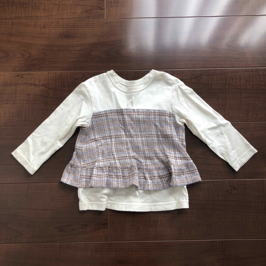 GU(ジーユー)のGU BABY(TODDLER)GIRLSチェックセットアップ 90cm キッズ/ベビー/マタニティのキッズ服女の子用(90cm~)(その他)の商品写真