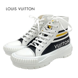 ルイヴィトン(LOUIS VUITTON)の未使用 ルイヴィトン LOUIS VUITTON スクァッドライン スニーカー ハイカットスニーカー 靴 シューズ ロゴ レザー ホワイト(スニーカー)