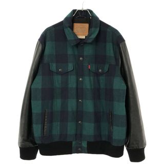 Levi's - Levi’s リーバイス JT VARSITY BANDURRIA DARK SAPPHIRE レザーアームトラッカージャケット ブラック×グリーン L pc9-59529-0000