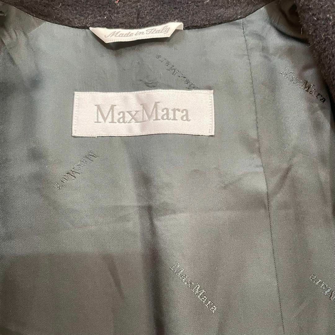 Max Mara(マックスマーラ)の美品　MaxMara カシミヤ　女優襟マキシ丈110 白タグ　Lサイズ　ブラック レディースのジャケット/アウター(ロングコート)の商品写真