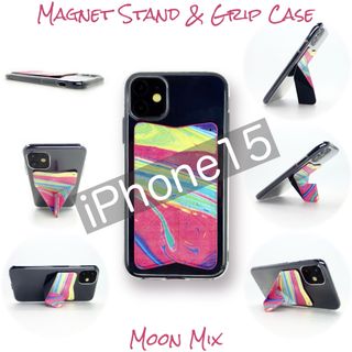 Phone15 ケース スマホスタンド スマホグリップ マグネット内蔵 MMix(iPhoneケース)