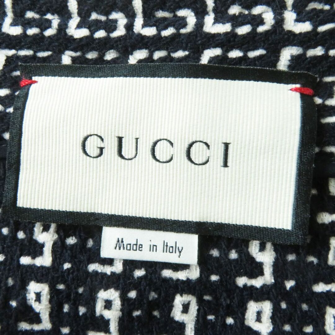 Gucci(グッチ)の極美品◎正規品 イタリア製 GUCCI グッチ 597087 レディース Gロゴ フレアスカート スクエア ウール混 ブラック×ホワイト 38 レディースのスカート(ロングスカート)の商品写真