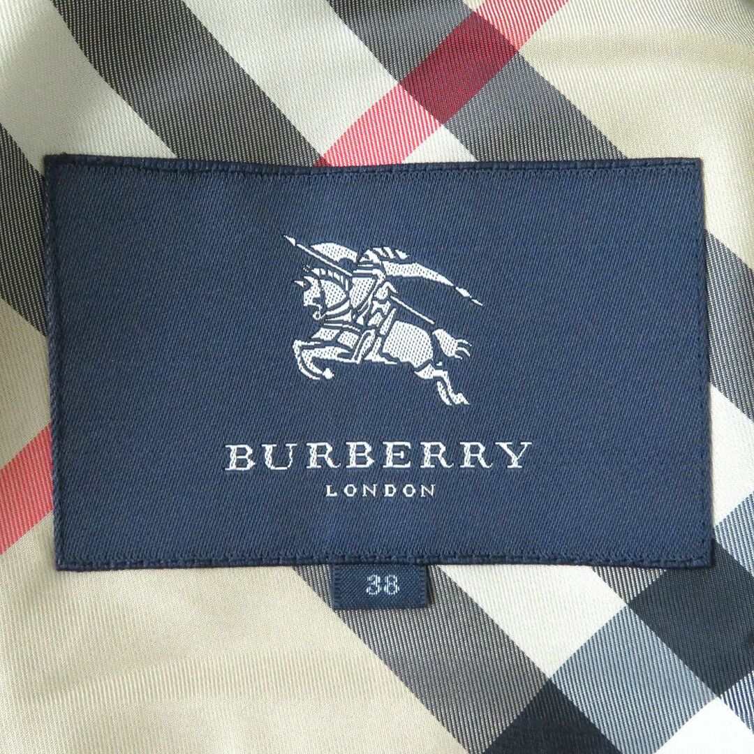 BURBERRY(バーバリー)の美品△正規品 バーバリー ロンドン レディース 裏地ノバチェック柄 バックベルト付 ナイロン トレンチコート/スプリングコート 軽量 黒 38 レディースのジャケット/アウター(トレンチコート)の商品写真