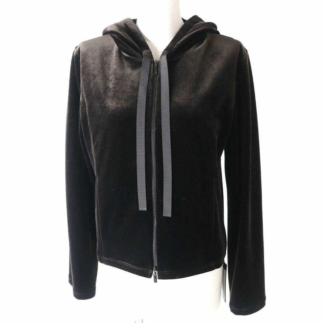 FOXEY NEW YORK(フォクシーニューヨーク)の未使用品△正規品 定価79,200円 フォクシーニューヨーク VELOUR NOIR 43017 WAVERLY ベロア パーカー レディース 42 ダークブラウン レディースのトップス(パーカー)の商品写真