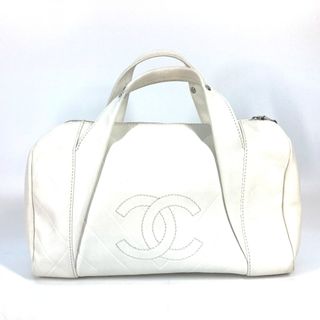 シャネル(CHANEL)のシャネル CHANEL シェブロン Vステッチ A30899 CC ココマーク カバン ハンドバッグ ボストンバッグ カーフレザー ホワイト(ボストンバッグ)