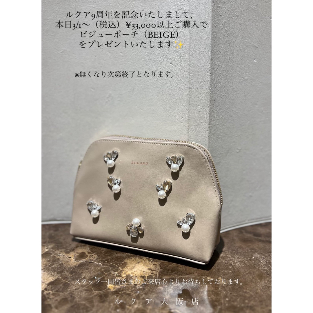 ánuans(アニュアンス)のanuans NOVELTY BIJOUX POUCH beige レディースのファッション小物(ポーチ)の商品写真