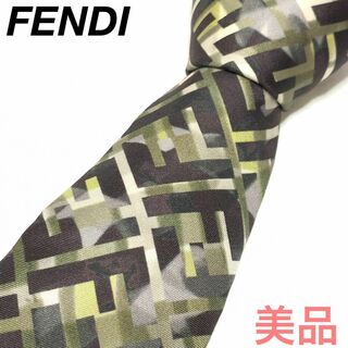 フェンディ(FENDI)の☆美品☆FENDI ズッカ柄 F デカロゴ ネクタイ 02105s77(ネクタイ)