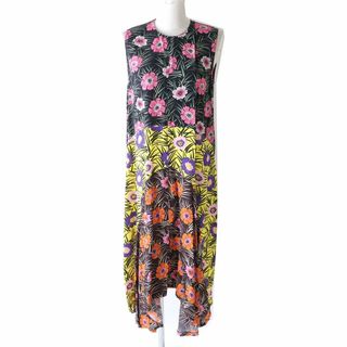 マルニ(MARNI)の【ドンドン見直し】極美品△正規品 MARNI マルニ レディース 花柄 フラワープリント ノースリーブ ヘムライン ロングドレス/ワンピース マルチカラー 38 伊製(ロングワンピース/マキシワンピース)