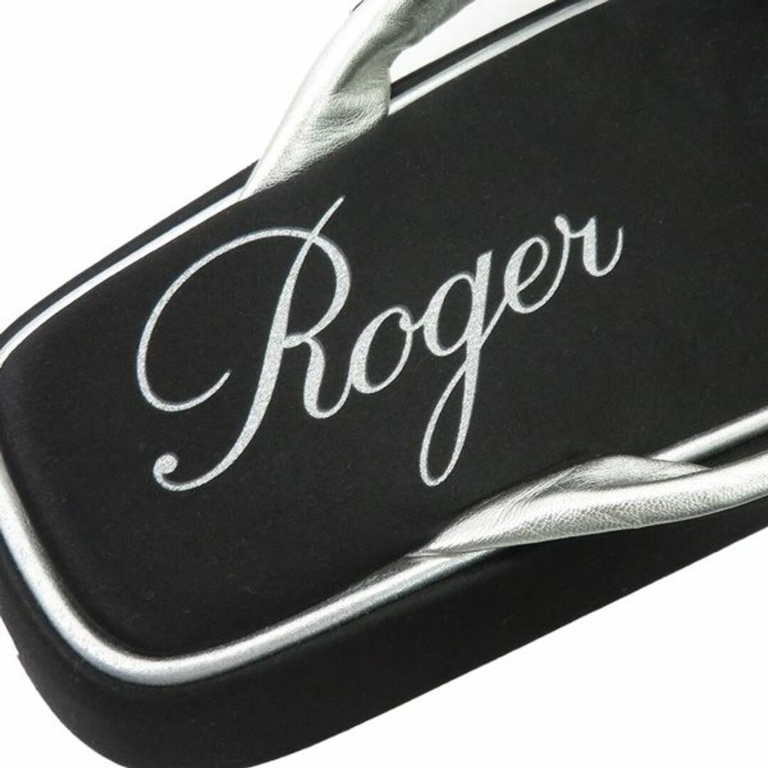 ROGER VIVIER(ロジェヴィヴィエ)の極美品 ROGER VIVIER ロジェ ヴィヴィエ 21SS フリップフロップス 花 フラワー ペイント サテン × レザー トング ビーチ サンダル 46292 レディースの靴/シューズ(サンダル)の商品写真