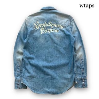 ダブルタップス(W)taps)の【wtaps】ダブルタップス デニムウエスタンシャツ チェーン刺繍 ユーズド加工(シャツ)