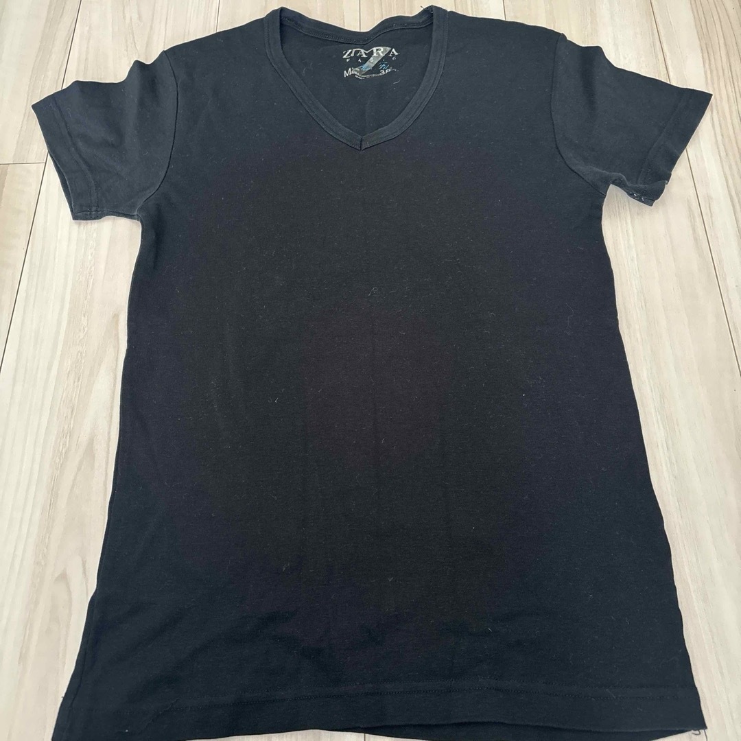 ZARA(ザラ)のZARA BASIC ブラック　Tシャツ メンズのトップス(Tシャツ/カットソー(半袖/袖なし))の商品写真