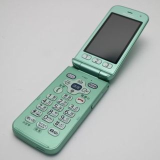 フジツウ(富士通)の新品同様 F-02J らくらくホン ミントグリーン  M666(携帯電話本体)