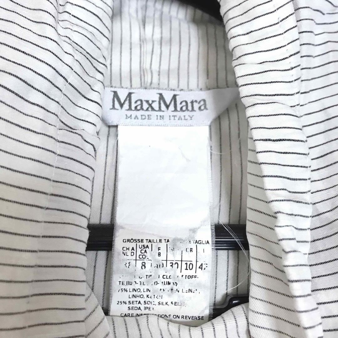 Max Mara(マックスマーラ)の美品 MaxMara ワンピース ファーストライン 白タグリネン フロントジップ レディースのワンピース(ロングワンピース/マキシワンピース)の商品写真