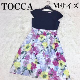 トッカ(TOCCA)の極美品 TOCCA トッカ ワンピース 花柄 切替しウエスト 花柄 半袖 総柄(ひざ丈ワンピース)