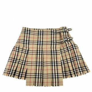 バーバリー(BURBERRY)の【限定価格】BURBERRY バーバリー スカート ノバチェック ミニスカート プリーツ アパレル 服 34 8025832 ベージュ ガンメタル金具  コットンウール   レディース 春 夏 秋【中古品】(その他)