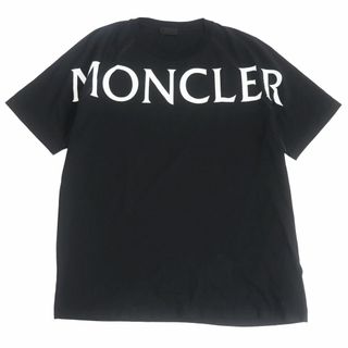 モンクレール(MONCLER)の美品□21SS MONCLER/モンクレール MAGLIA GIROCOLLO ロゴワッペン コットン100％ クルーネック 半袖Tシャツ/カットソー ブラック XL 正規品(Tシャツ/カットソー(半袖/袖なし))