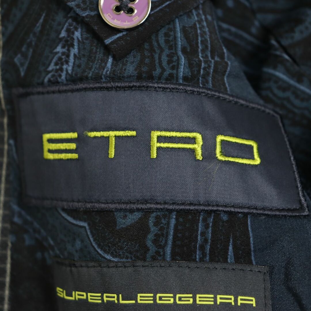 ETRO(エトロ)の極美品◆エトロ 裏地ペイズリー柄・シルク100％ 袖スウェード切替 シルク混 シングル テーラードジャケット マルチ 50 伊製 正規品 メンズ r10-st30228-181 メンズのジャケット/アウター(テーラードジャケット)の商品写真