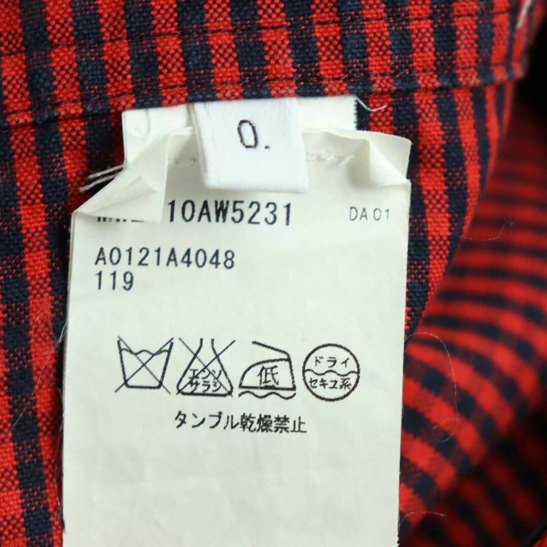 THOM BROWNE(トムブラウン)の美品◆THOM BROWNE トムブラウン チェック柄 ボタンダウン コットン100% 長袖シャツ レッド×ブラック 0 USA製 正規品 メンズ r08-st30224-411 メンズのトップス(シャツ)の商品写真