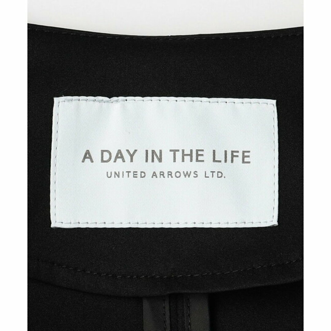 a day in the life(アデイインザライフ)の【BLACK】エンボス キリカエ ノーカラーブルゾン<A DAY IN THE LIFE> レディースのジャケット/アウター(その他)の商品写真