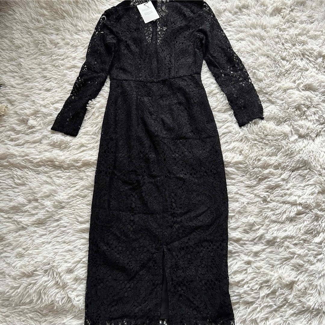asos(エイソス)のASOS  エイソス　総レース　ロングドレス　袖付き　ブラック　フォーマル レディースのフォーマル/ドレス(その他ドレス)の商品写真