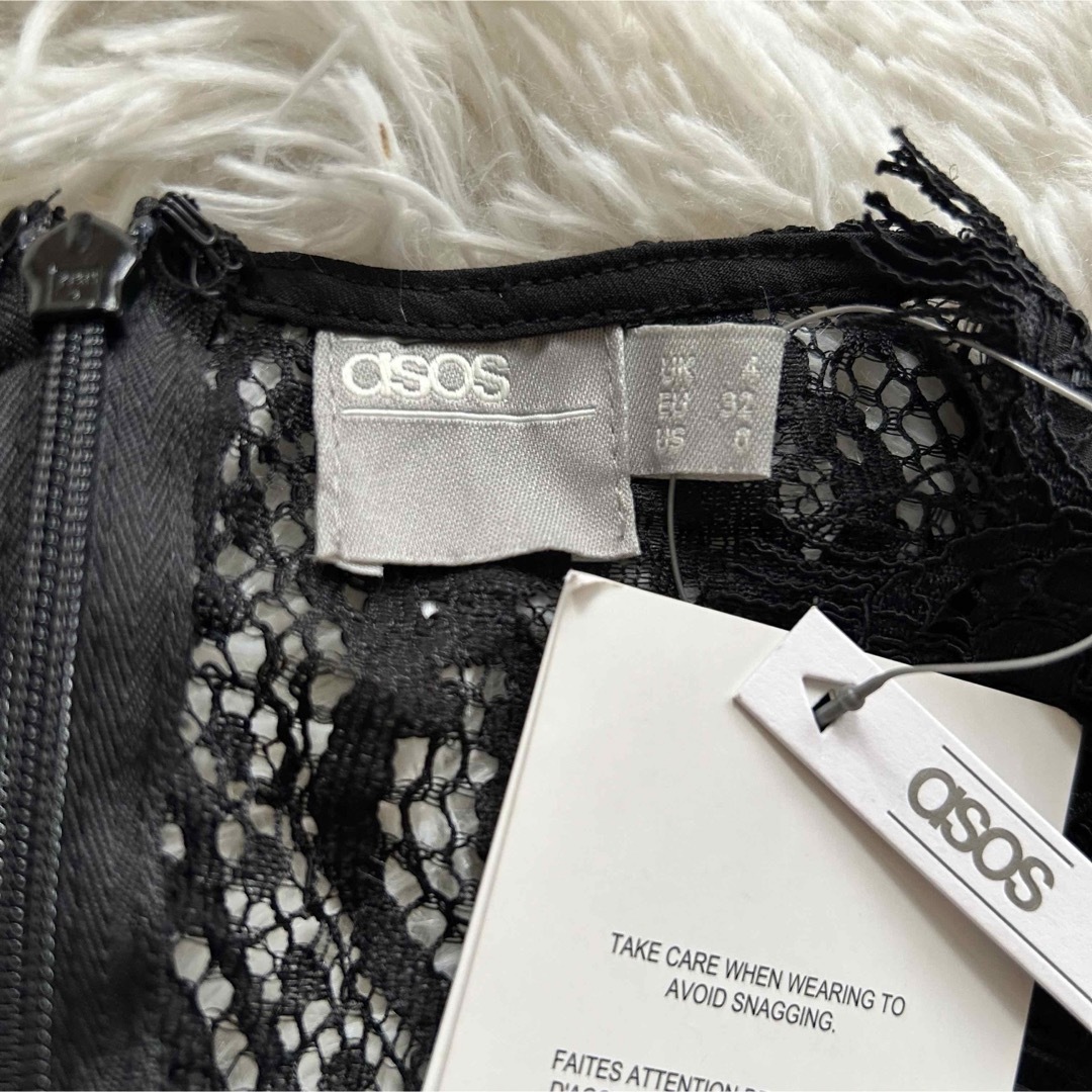 asos(エイソス)のASOS  エイソス　総レース　ロングドレス　袖付き　ブラック　フォーマル レディースのフォーマル/ドレス(その他ドレス)の商品写真