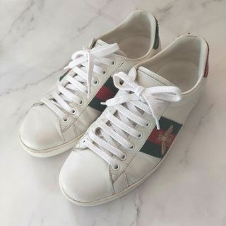 グッチ(Gucci)のGUCCI グッチ スニーカー 靴 エースビー 蜂 白(スニーカー)