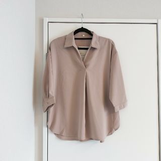 シマムラ(しまむら)の新品タグつき　わたしの7days closet くすみピンク　ブラウス　春物(シャツ/ブラウス(長袖/七分))